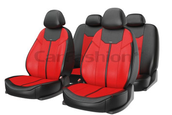 Чехлы  «MUSTANG»  Красный/Чёрный/Красный  (Экокожа)