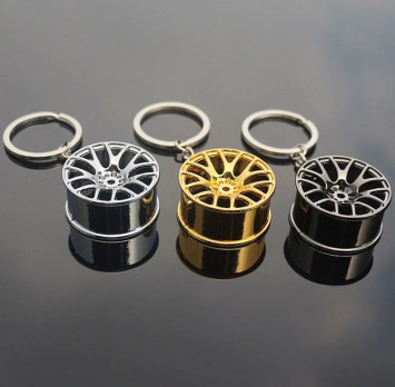 Брелок  &quot;Диск автомобильный&quot; карабин (1 кольцо)  Золото