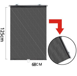 Шторки  солнцезащитные на ролете сетка  68х125 см., на присосках 1шт.