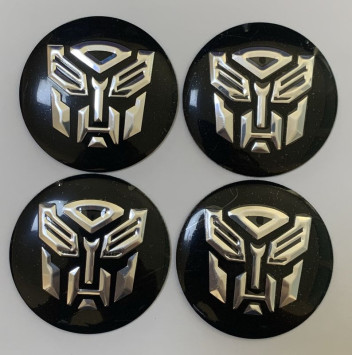 Этикетки на диски (метал)  диам. 56,5мм.  &quot;TRANSFORMER&quot; черный  (4 шт.)