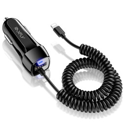 Зарядн.устр-во для телефона  Floveme  кабель витой (50-130см)  Type-C + 1USB