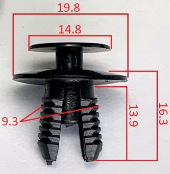 Клипсы  В=16,3 / Ш=19,8мм.  (цена за упак. 10шт.)