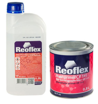 Грунт Reoflex 2K Washprimer CF 1+1 фосфатирующий, 0,8 л. + отвердит кислотный 0,8л. (антикор)
