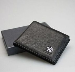 Кошелек с маркой авто (10,5*8*1,2см)  VW  черный