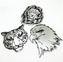 Наклейка 3D   Тигр (8x8см)  Металл