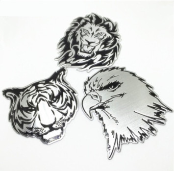 Наклейка 3D   Тигр (8x8см)  Металл