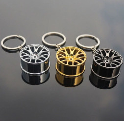 Брелок  "Диск автомобильный" карабин (1 кольцо)  Хром