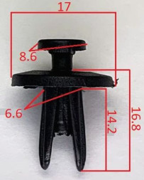 Клипсы  В=16,8 / Ш=17 мм.  (цена за упак. 10шт.)