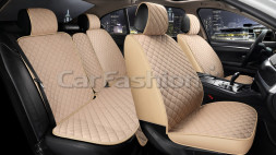 Комплект Накидок «CUBE» Бежевый/Бежевый/Бежевый (лён/экокожа)