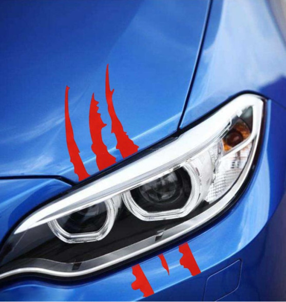 Наклейка  Порез раптора  12x40см  Красный