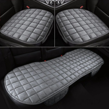 Накидка на сиденье полный комплект, велюр, серая