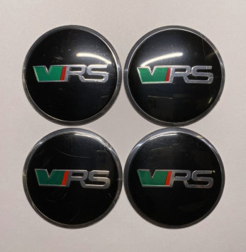 Этикетки на диски (метал)  диам. 56,5мм.  &quot;V/RS&quot; черный  (4 шт.)