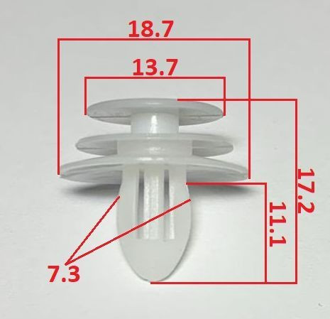 Клипсы  В=17,2 / Ш=18,7 мм.  (цена за упак. 10шт.)