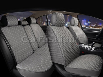 Комплект Накидок «CUBE» Серый/Серый/Серый (лён/экокожа)