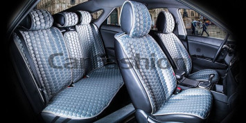 Комплект Накидок «CARBON PLUS» Серый/Серый/Серый (полиэстер карбон/экокожа)