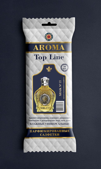 Парфюмированные салфетки  большие  AROMA Top Line   Shaik77  (упак.30шт)