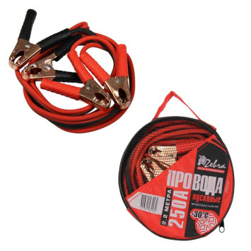 Провода пусковые 250А \"Zebra\" 2,2м в сумке