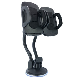 Держатель телефона  Carlife на длинной гибкой ножке Черный  (двойной)