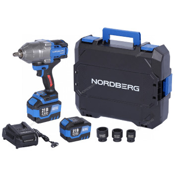 Аккумуляторный гайковерт NORDBERG NE806K-1/2 (1/2&quot;, 21В, 1500Нм)