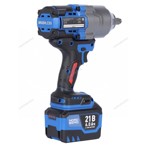 Аккумуляторный гайковерт NORDBERG NE806K-1/2 (1/2&quot;, 21В, 1500Нм)