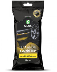 GRASS  Салфетки влажные для ухода за интерьером с антистатическим эффектом (уп.30шт)
