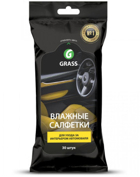 GRASS Салфетки влажные для ухода за интерьером с антистатическим эффектом (уп.30шт)