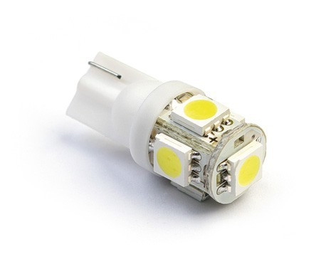 SOLAR  Свет-од  12V  T10 5 SMD W5W  W2.1x9.5d  красный