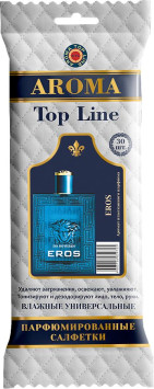 Парфюмированные салфетки большие AROMA Top Line Versace Eros Woman (упак.30шт)