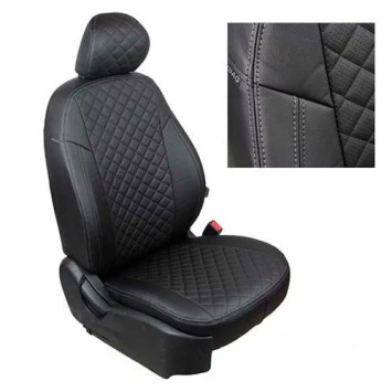 АВТОЧЕХЛЫ  Экокожа  Toyota RAV 4 с 2006-2012г.  черный  РОМБ