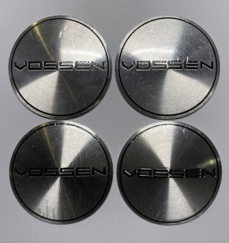 Этикетки на диски (метал)  диам. 56,5мм.  &quot;VOSSEN&quot; серебро  (4 шт.)