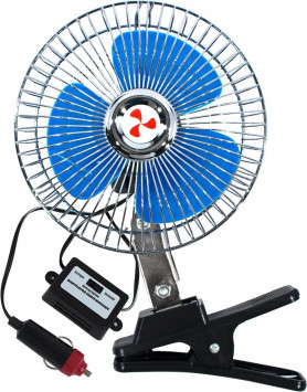 Вентилятор 8&quot; М5  24 V метал.(угол поворота 120 градусов на клипсе)