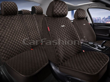 Комплект Накидок «POLO PLUS» Коричневый (велюр/усиленная боковая утягивающая резинка/разд.подгол)