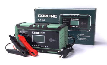 Зарядное устр-во "CARLINE" CA -8A 12V/24V/IP65/ до 120Ач/ для всех типов АКБ (GEL, AGM, WET, MF)