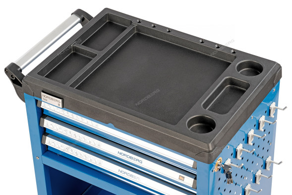 Тележка инструментальная NORDBERG T4N (3 выдвижных ящика + открытый отсек)