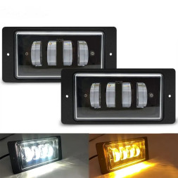 Фары  доп.модельные LADA 2110-2115 LED с поворотником + ходовые огни (компл.2шт)