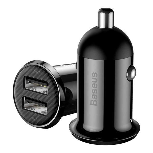 АЗУ  Baseus  2USB (12/24V - 5V 4,8A) Карбон