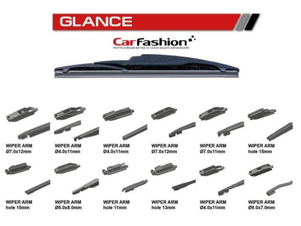 Дворники  задние  CF GLANCE 37.5, 15&quot; каркасные 375мм (12 адаптеров)