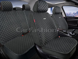 Комплект Накидок   «POLO PLUS»  Т.Серый (велюр/усиленная боковая утягивающая резинка/разд.подгол. )