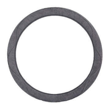 Оплетка на руль Carlife "SportWheel" М, алькантара с белой строчкой, белая основа