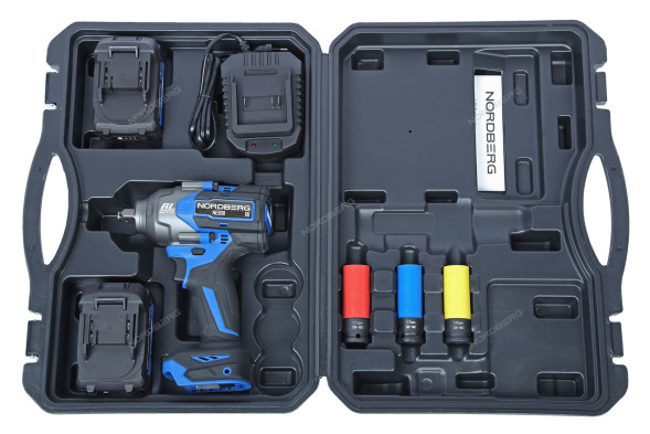 Аккумуляторный гайковерт NORDBERG NE808K (1/2&quot;, 21В, 1200Нм)