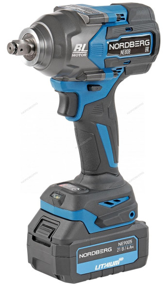 Аккумуляторный гайковерт NORDBERG NE808K (1/2&quot;, 21В, 1200Нм)