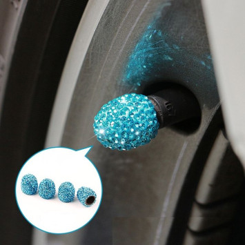 Колпачки на нипель  Swarovski  Голубой (цена за 4шт)