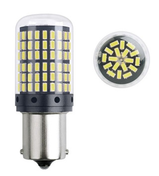 SOLAR  Свет-од  12V  T15  144 SMD 3014  21W   BAU15s белый (смещенный цоколь)