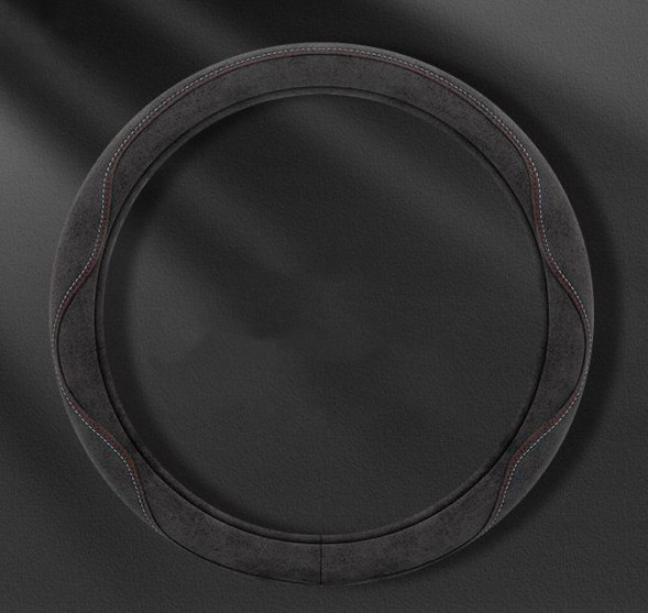 Оплетка на руль   Carlife  &quot;SportWheel&quot; М,  ткань с красно-белой строчкой, белая основа