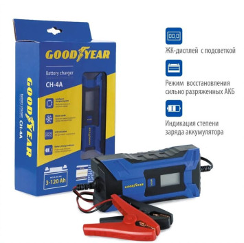 Зарядное устр-во "GOODYEAR" CH -4A 6-12В/IP65/ до 120Ач/ для всех типов АКБ ( GEL, AGM, WET, MF)
