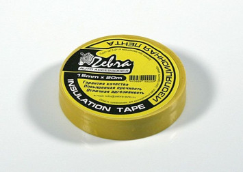 Изолента  PVC 25м &quot;ZEBRA&quot; жёлтая