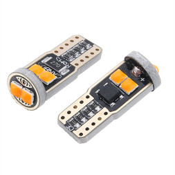 SOLAR  Свет-од  12V  T10 6 SMD (3030) W5W  W2.1x9.5d Желтый (с обманкой)