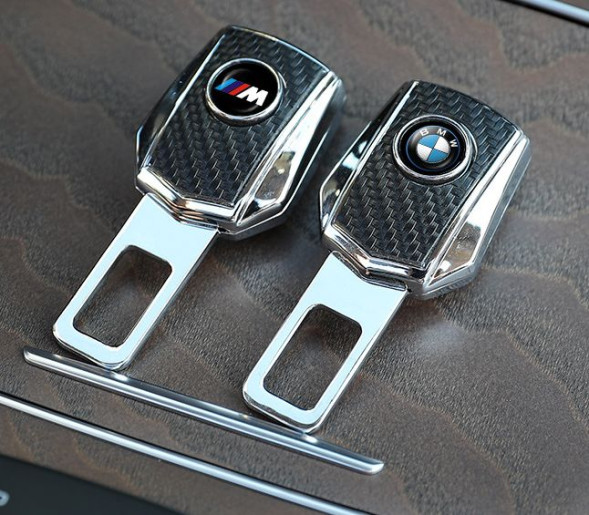 Блокировка ремня безопасности &quot;BMW&quot;  1шт. карбон (с вставкой)