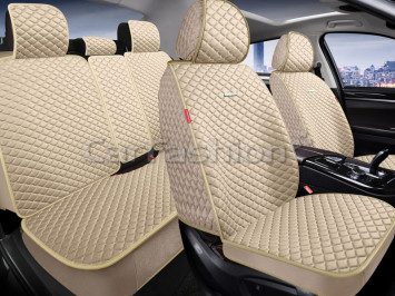 Комплект Накидок «RANCHO PLUS» Бежевый/Бежевый (искусственный шёлк/разд.подгол.)