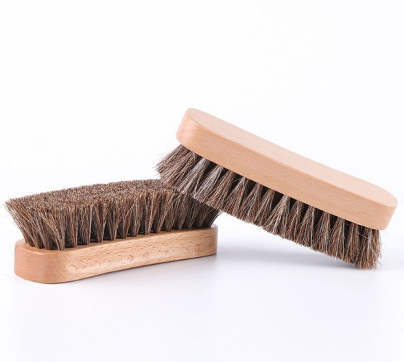 MAXIMILIAN  Щетка для очистки кожи, 15x4 см, натур. ворс (коричневый)